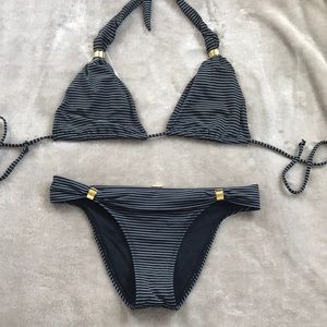 ViX Small Bia Black White Stripe Bikini
